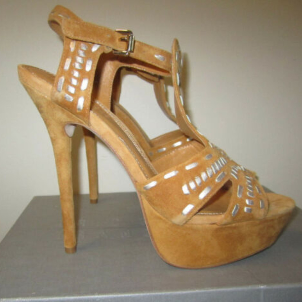 ERIC RUTBERG Intermix tan suede Aztec sandals 9 - Picture 3 of 7